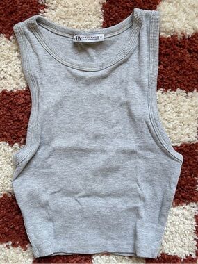 Zara Ribbed Crop Tank Top